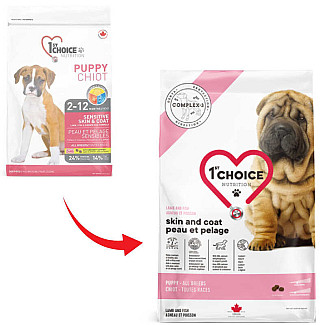 Сухий корм для цуценят всіх порід 1st Choice Puppy Skin and Coat ФЕСТ ЧОЙС ЦУЦЕНЯ з ягням і рисом , 11 кг