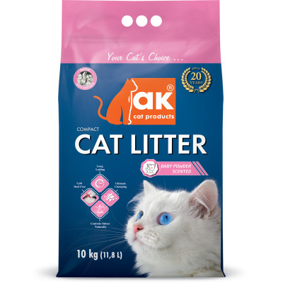 Наповнювач бентонітовий AK Cat COMPACT CAT LITTER  грудкувальний Дитяча присипка