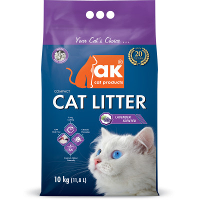 Наповнювач бентонітовий AK Cat COMPACT CAT LITTER грудкувальний Лаванда