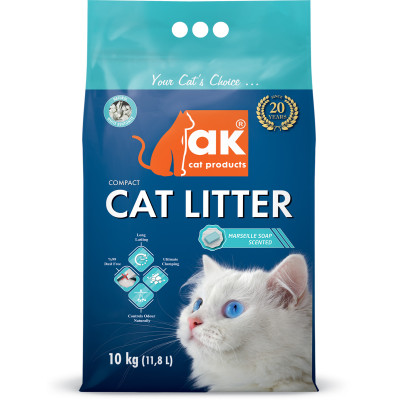 Наповнювач бентонітовий AK Cat COMPACT CAT LITTER  грудкувальний Марсельське мило