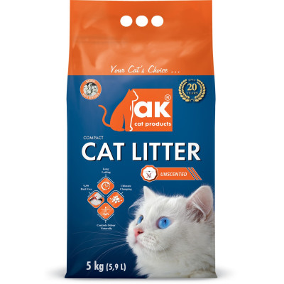 Наповнювач бентонітовий AK Cat  COMPACT CAT LITTER грудкувальний Натуральний