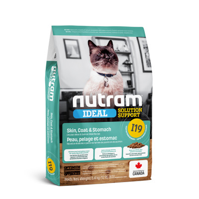 Сухой корм для кошек I19 NUTRAM IDEAL ДЛЯ КОШЕК С ПРОБЛЕМАМИ КОЖИ, ШЕРСТИ И ПИЩЕНИЯ Для взрослых кошек