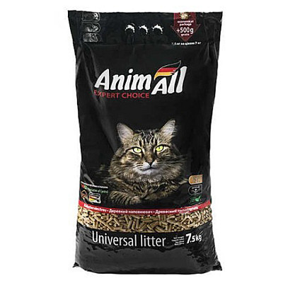 AnimAll древесный наполнитель туалетов, 7.5 кг