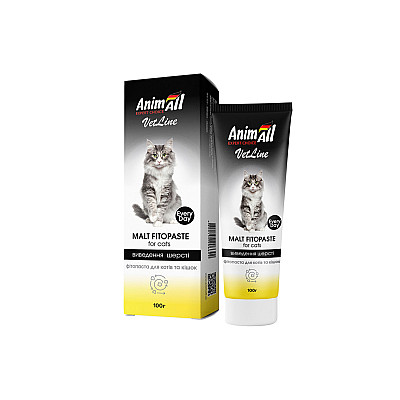 Фітопаста AnimAll VetLine Malt для виведення шерсті у котів