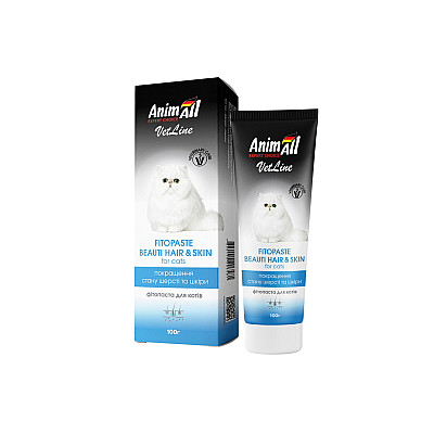 Фитопаста AnimAll VetLine Beauty Hair&Skin для улучшения качества шерсти у кошек