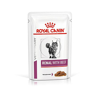 Royal Canin  RENAL С ГОВЯДИНОЙ (ПАУЧ) ДИЕТА ДЛЯ ВЗРОСЛЫХ КОШЕК С ХРОНИЧЕСКОЙ ПОЧЕЧНОЙ НЕДОСТАТОЧНОСТЬЮ, 85 гр