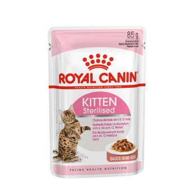 Консерви для стерилізованих кошенят Royal Canin Kitten Sterilised  від 6 до 12 місяців , шматочки в соусі