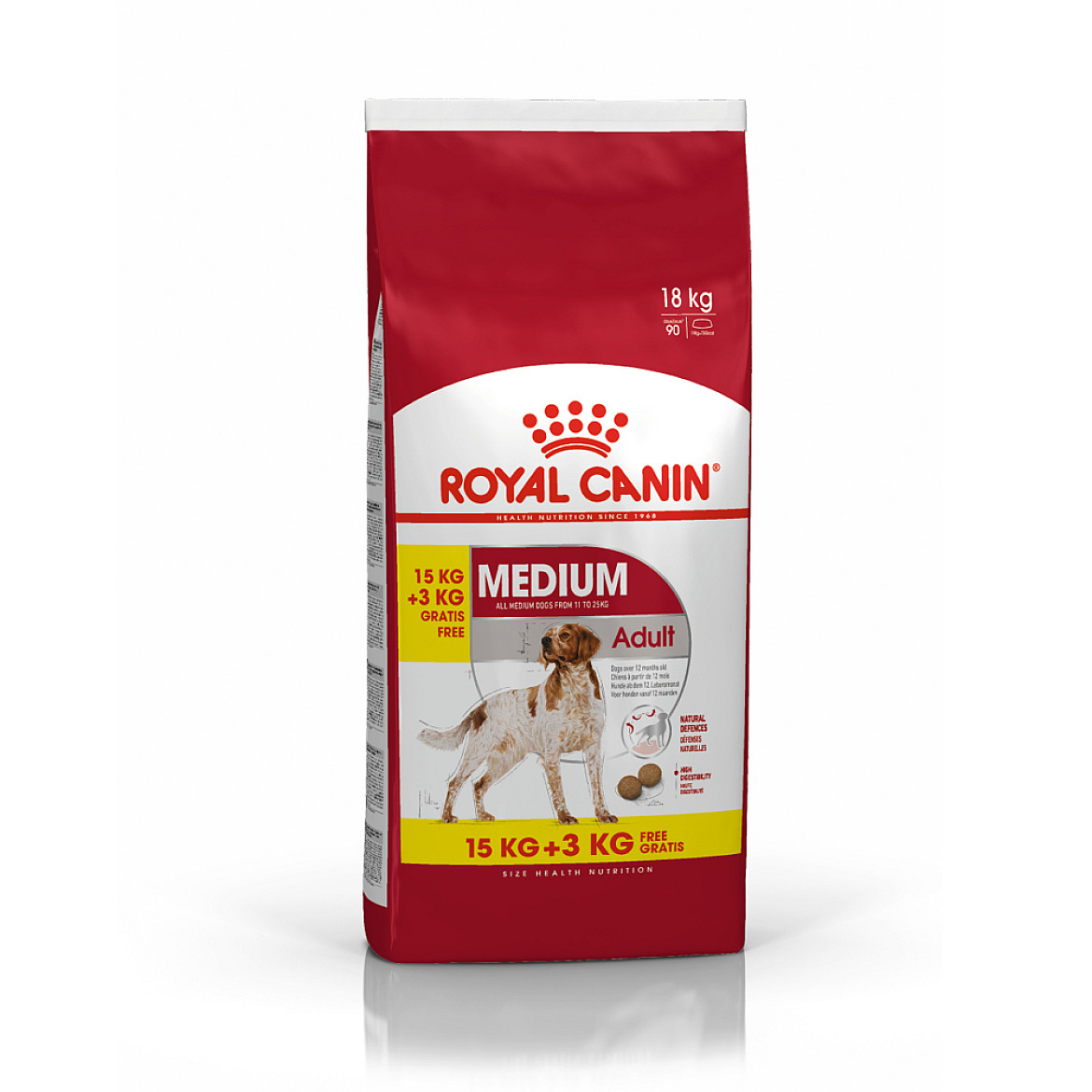 Royal Canin Medium Adult (Роял Канин Медиум Эдалт) сухой корм для взрослых собак средних пород от 12 месяцев до 7 лет, 15 + 3 кг