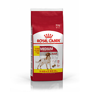 Royal Canin Medium Adult (Роял Канин Медиум Эдалт) сухой корм для взрослых собак средних пород от 12 месяцев до 7 лет, 15 + 3 кг