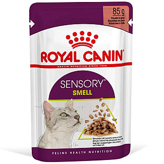 Royal Canin Sensory Smell in Gravy – Вологий корм з м'ясом та рибою для дорослих котів, що стимулює нюхові рецептори (шматочки в соусі), 85 г