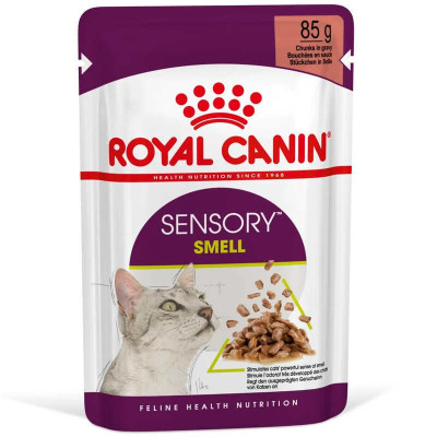 Вологий корм для дорослих котів, що стимулює нюхові рецептори Royal Canin Sensory Smell in Gravy шматочки в соусі