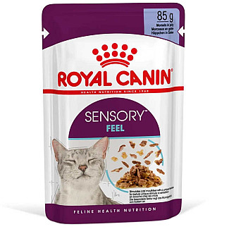 Royal Canin Sensory Feel in Jelly – Вологий корм з м'ясом для дорослих котів, що стимулює дотикові рецептори ротової порожнини (шматочки в желе), 85 г