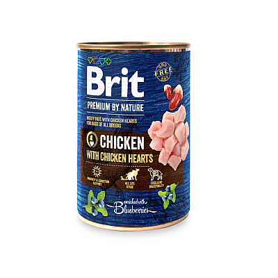 Brit Premium Chicken with Hearts Консерви для собак з куркою та курячими серцями