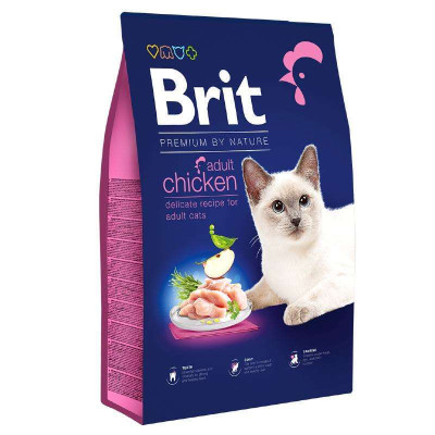 Brit Premium Adult Chicken Сухой корм для кошек с курицей