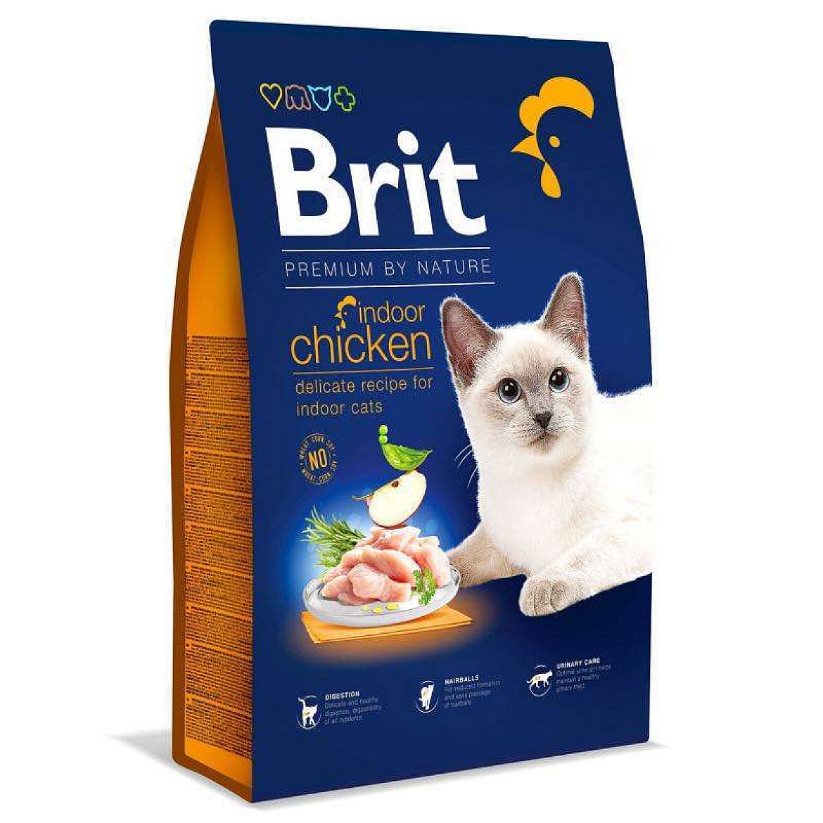 Сухий корм з курячим м'ясом для домашніх кішок Brit Premium Cat Indoor (Бріт преміум), 8 кг
