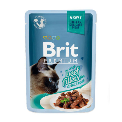Brit Premium Cat Pouches Шматочки з філе яловичини у соусі