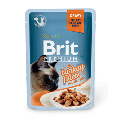 Brit Premium Cat Pouches Шматочки з філе індички у соусі