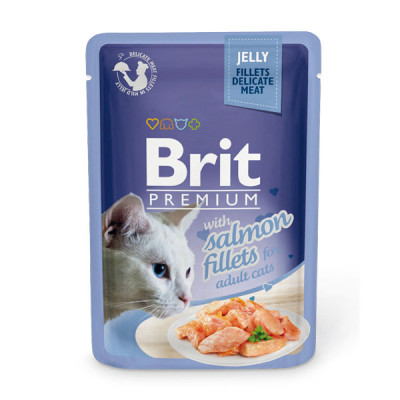 Brit Premium Cat Pouches Шматочки з філе лосося в желе
