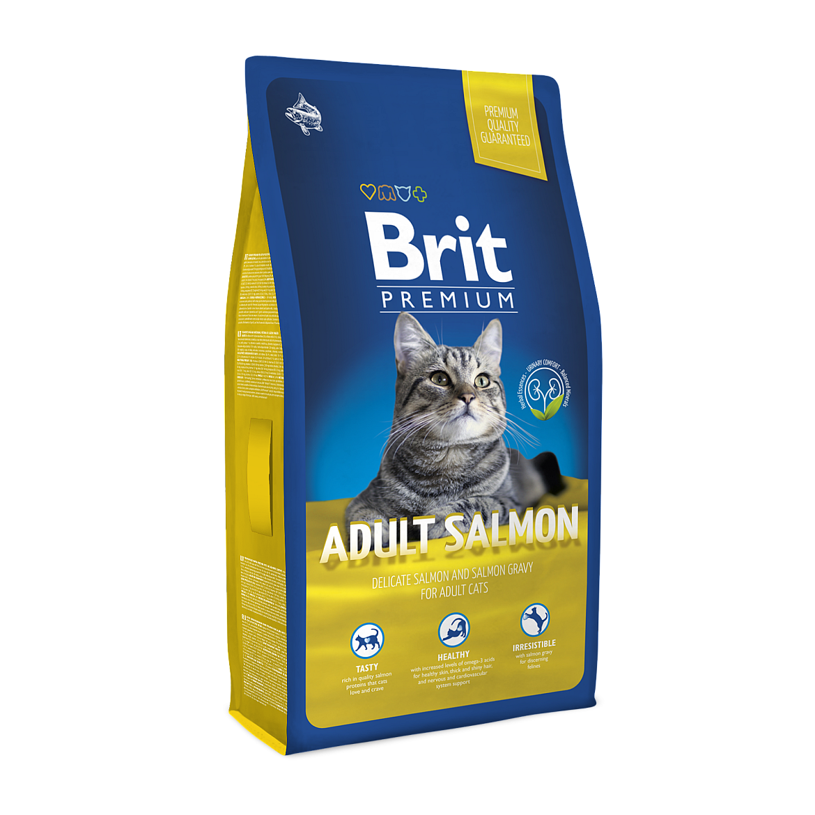 Сухий корм з лососем для дорослих кішок Brit Premium Cat salmon ADULT (Бріт преміум), 8 кг