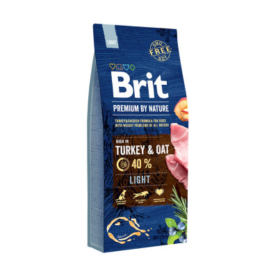 Brit Premium Light Turkey and Oats Сухий корм для собак із зайвою вагою
