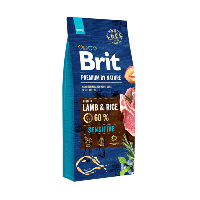 Brit Premium Adult Sensitive Lamb & Riсe сухий корм для дорослих собак з ягням і рисом