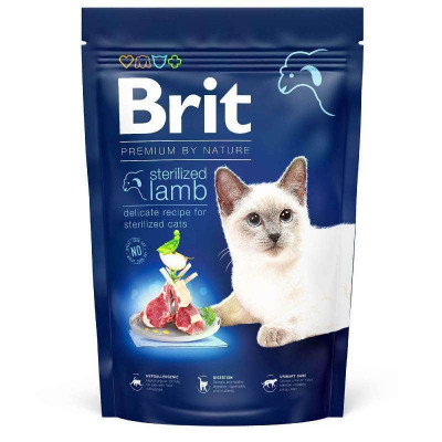 Brit Premium by Nature Cat Sterilized Lamb - Сухий корм з ягням для дорослих стерилізованих котів з чутливим травленням
