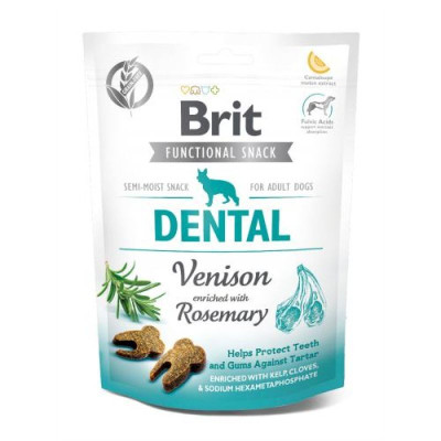 Функціональні ласощі для собак всіх порід Brit Care Dog Functional Snack Dental Venison з олениною і розмарином для захисту зубів і ясен