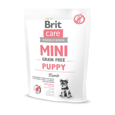 Сухий беззерновий корм для цуценят малих порід Brit Care Mini Puppy Lamb з ягням