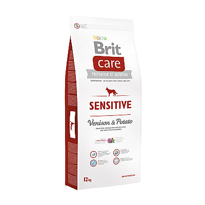 Сухий беззерновий корм для дорослих собак з чутливим травленням Brit CARE Sensitive Venison and Potato All Breed з олениною