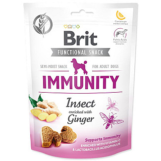 Функціональні ласощі для дорослих собак всіх порід Brit Care Dog Functional Snack Immunity Insect з комахами та імбирем для підтримки імунітету, 150 г