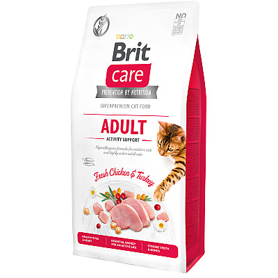 Сухий корм для котів Brit Care Cat GF Adult Activity Support (курка і індичка)