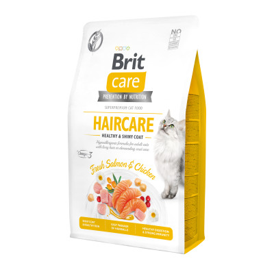 Сухий корм для котів Brit Care Cat GF Haircare Healthy & Shiny Coat (курка і лосось)