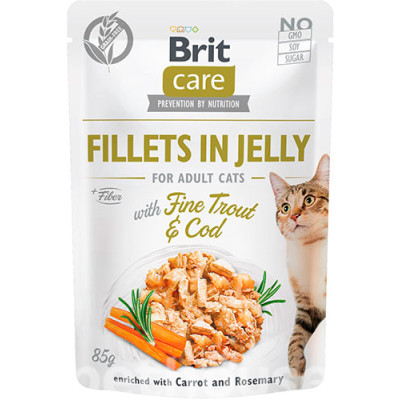 Сухий корм для котів Brit Care Cat Fillets In Jelly з тріскою та фореллю з желе