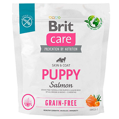  Сухий беззерновий корм для цуценят Brit Care Dog Grain-free Puppy з лососем