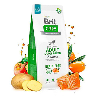 Сухий беззерновий корм для собак великих порід Brit Care Dog Grain-free Adult Large Breed з лососем, 12 кг