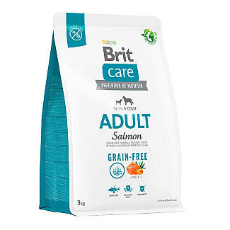 Сухий беззерновий корм для собак малих та середніх порід Brit Care Dog Grain-free Adult  з лососем, 3 кг