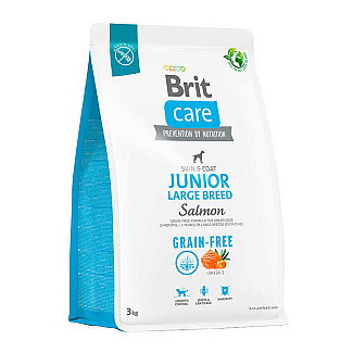 Сухий беззерновий корм для молодих собак великих порід Brit Care Grain-free Junior Large Breed Salmon and Potato з лососем, 3 кг