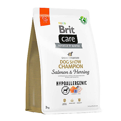 Сухий корм для виставкових порід собак Brit Care Dog Hypoallergenic Dog Show Champion з лососем і оселедцем