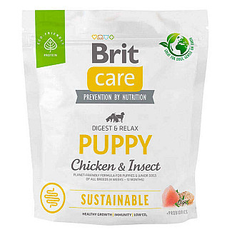 Сухий корм для цуценят Brit Care Dog Sustainable Puppy з куркою та комахами, 1 кг