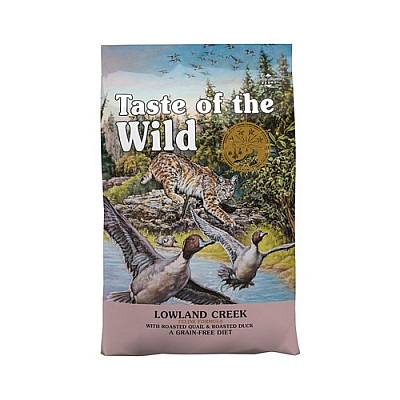 Сухой корм для кошек и котят на всех стадиях жизни Taste of the Wild Lowland Creek Feline Formula с перепелом и уткой