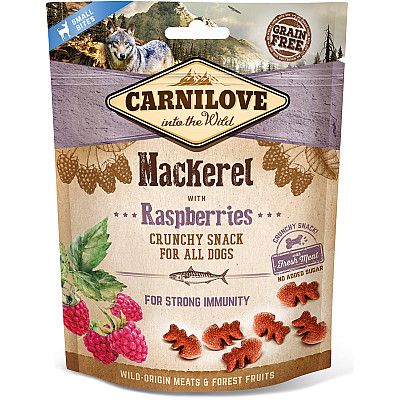 Ласощі для собак Carnilove Mackerel with Raspberries зі скумбрією, малиною та свіжим м'ясом для імунітету