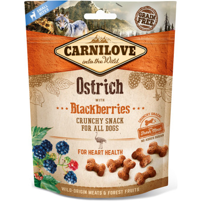 Ласощі для собак Carnilove Ostrich with Blackberries зі страусом та ожиною для здоров'я серця