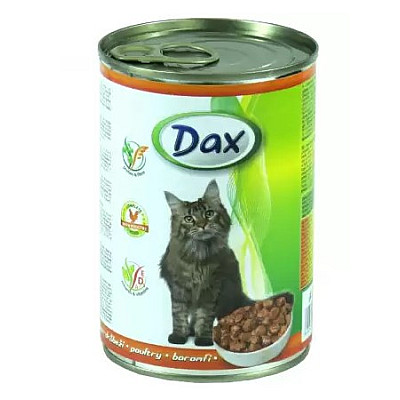 Консервы для кошек Dax – полноценный корм Дакс с птицей для кошек