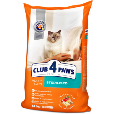 Сухой корм CLUB 4 PAWS PREMIUM Клуб 4 лапы для взрослых стерилизованных кошек