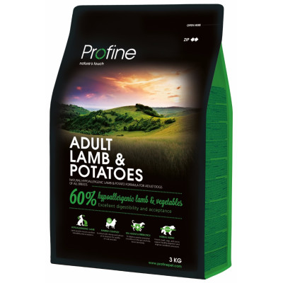 Сухий гіпоалергенний корм для дорослих собак Profine ADULT LAMB and POTATOES з ягням і картоплею