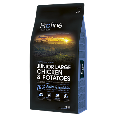 Сухий корм для молодих собак великих порід Profine JUNIOR LARGE BREED CHICKEN and POTATOES з куркою і картоплею