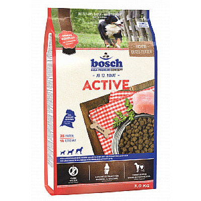  Сухий корм для собак BOSCH ACTIVE - Повнораціонний корм для дорослих собак з підвищеним рівнем активності