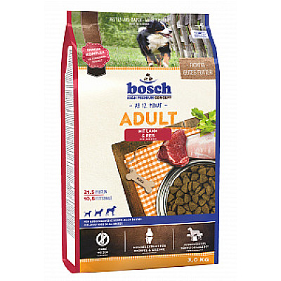 Сухий корм для собак BOSCH Adult Lamb and Rise - Повнораціонний корм для дорослих собак із середнім рівнем активності