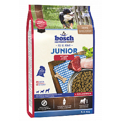 Сухий корм для собак  BOSCH Junior Lamb and Rice - Повнораціонний корм для цуценят з чутливим травленням