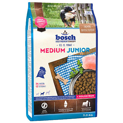 Сухий корм для собак BOSCH Junior Medium - Повнораційний для цуценят середніх порід